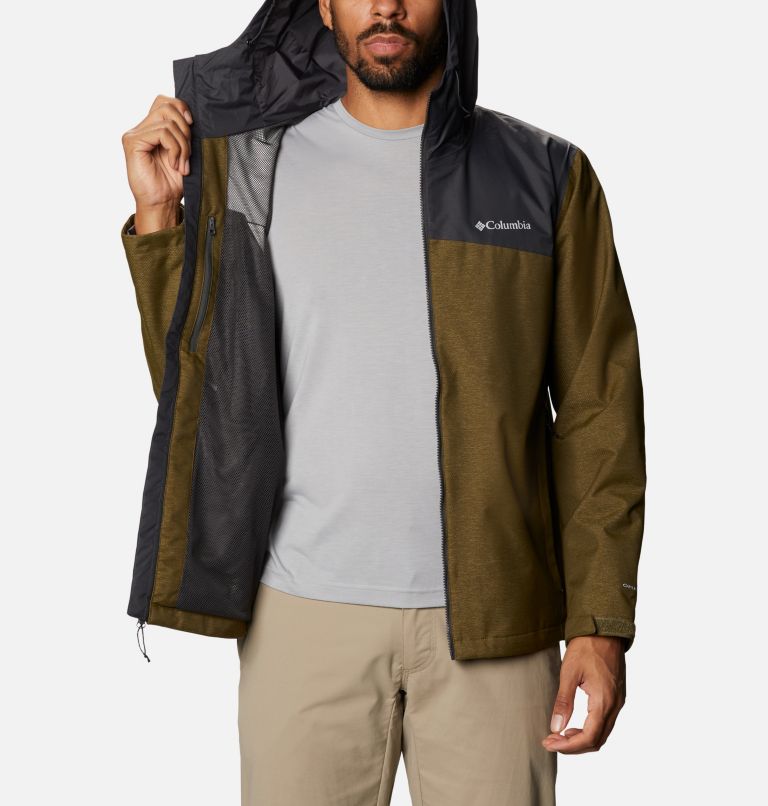 Men's Ridge Gates Rain Jacket, Color: New Olive Denim, Shark Twill, image 5
