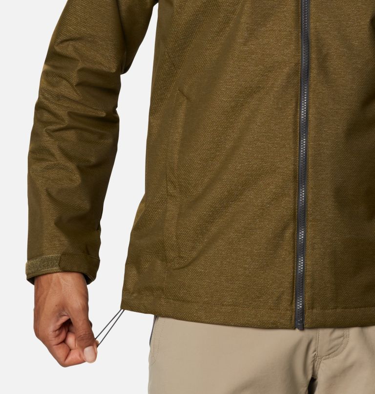 Men's Ridge Gates Rain Jacket, Color: New Olive Denim, Shark Twill, image 6
