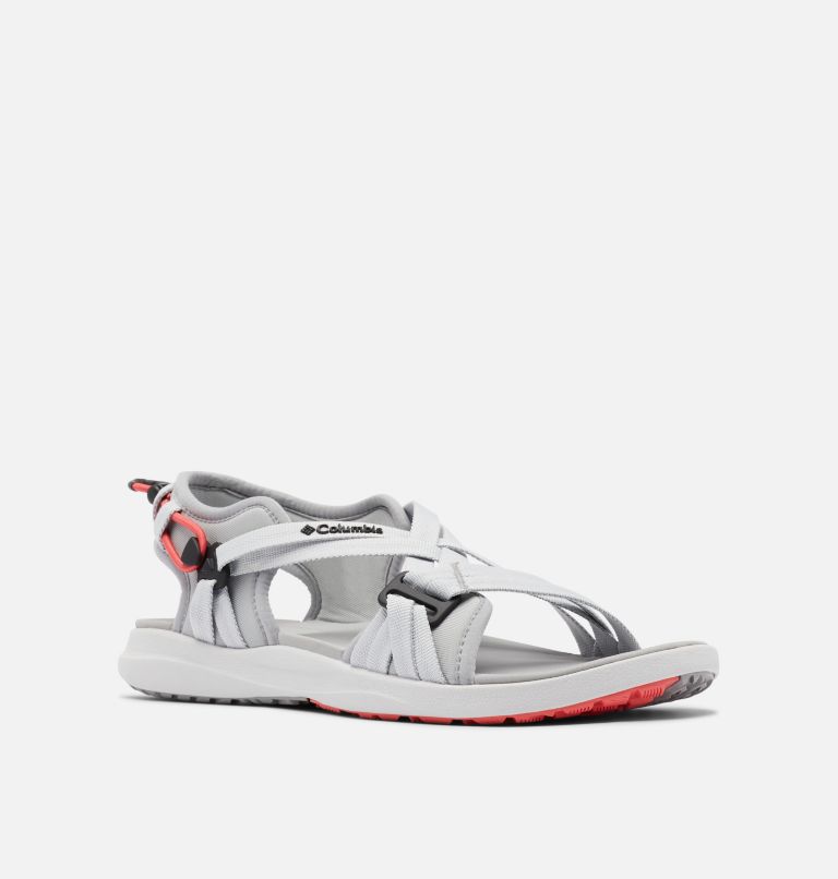 Women's Columbia Sandal, Color: Grey Ice, Red Coral, image 2