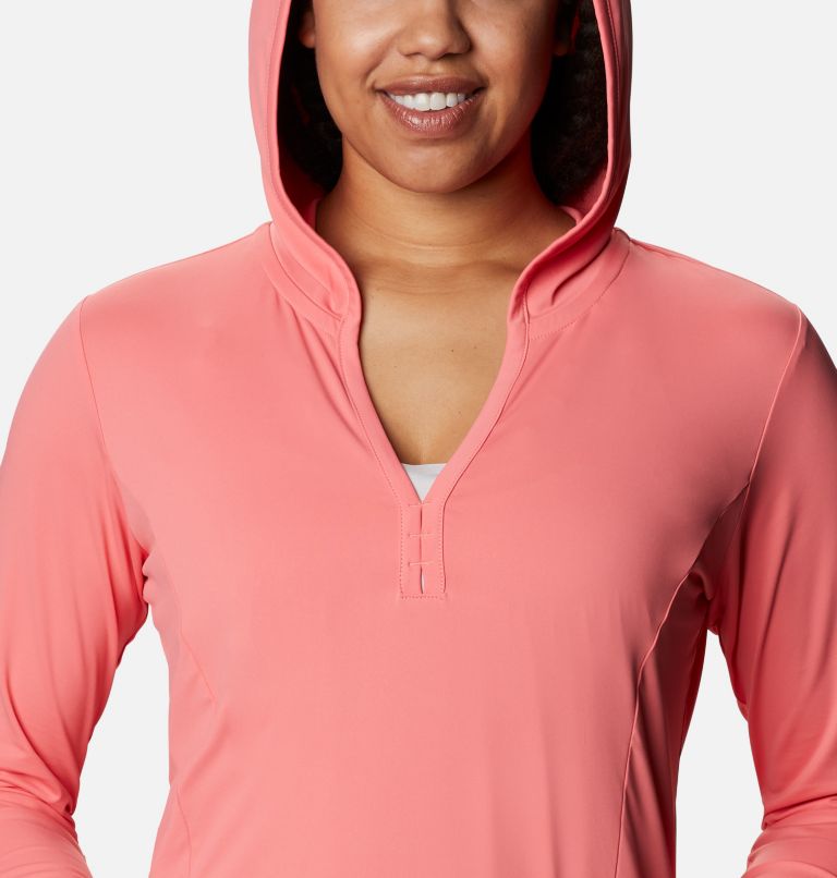 Women's Chill River Hooded Tunic, Color: Salmon, image 4