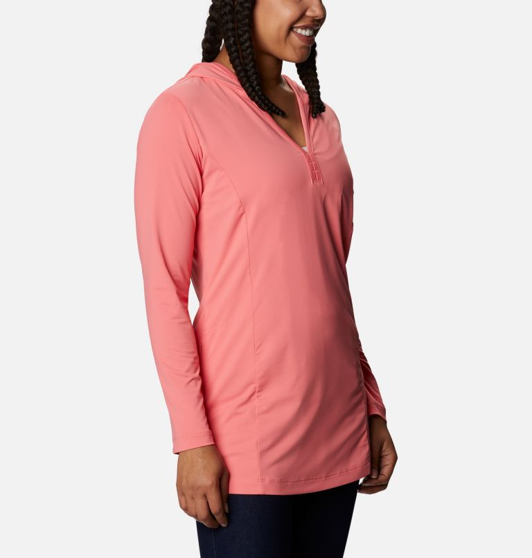 Women's Chill River Hooded Tunic, Color: Salmon, image 5
