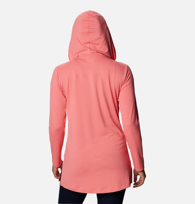 Women's Chill River Hooded Tunic, Color: Salmon, image 2