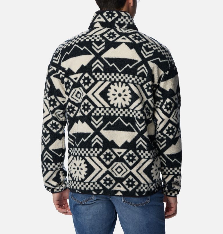 Chandail en polaire avec demi-patte pressionnée Helvetia pour homme, Color: Black Checkered Peaks Tonal, image 2