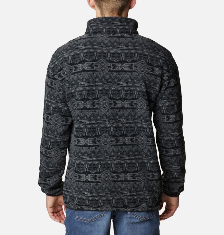 Men's Helvetia Half Snap Fleece Pullover, Color: Black 80s Stripe Print, image 2
