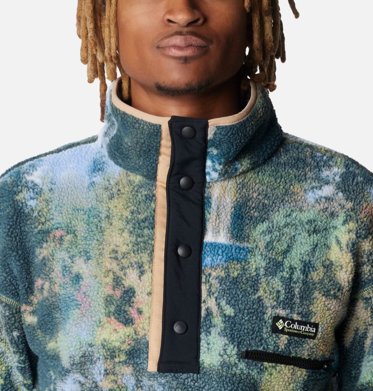 Chandail en polaire avec demi-patte pressionnée Helvetia pour homme, Color: Napa Green Chasing Falls Print, Black, C, image 4