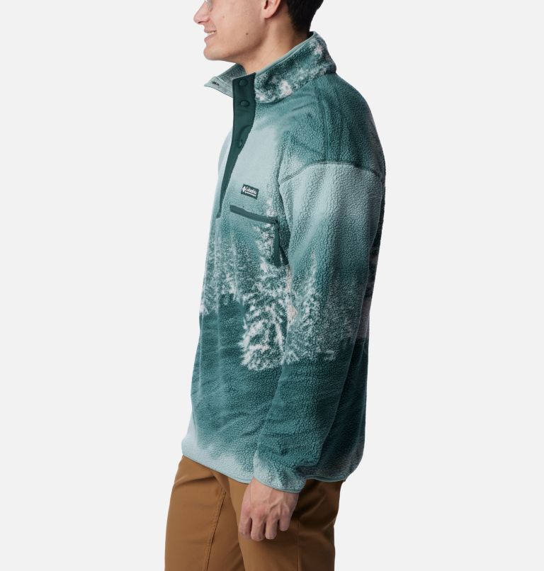Thumbnail: Men's Helvetia Half Snap Fleece, Color: Night Wave Solar Ski Print, image 3