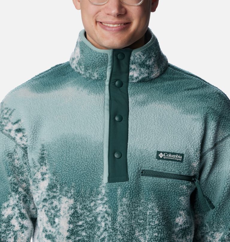 Men's Helvetia Half Snap Fleece, Color: Night Wave Solar Ski Print, image 4