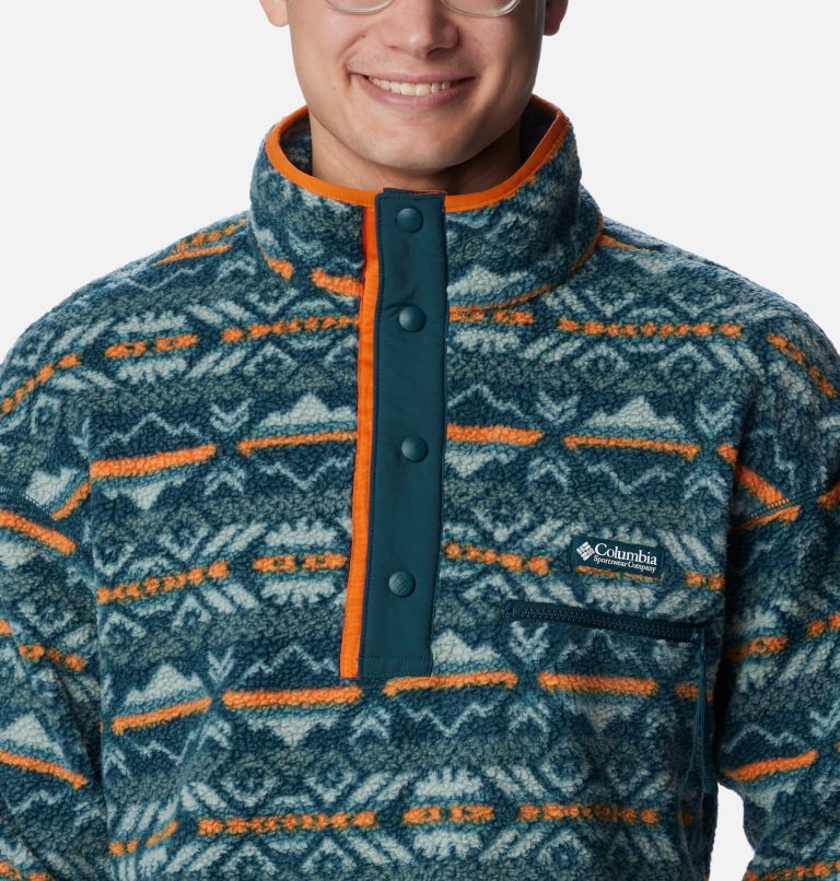 Chandail en polaire avec demi-patte pressionnée Helvetia pour homme, Color: Night Wave Checkered Peaks Multi, image 4