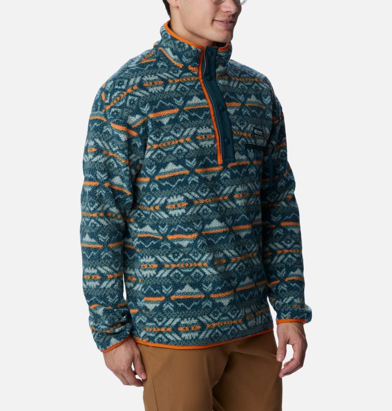 Chandail en polaire avec demi-patte pressionnée Helvetia pour homme, Color: Night Wave Checkered Peaks Multi, image 5