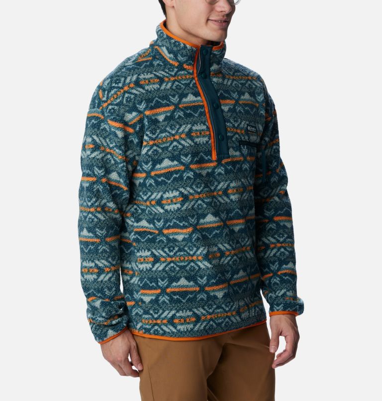 Men's Helvetia Half Snap Fleece, Color: Night Wave Checkered Peaks Multi, image 5
