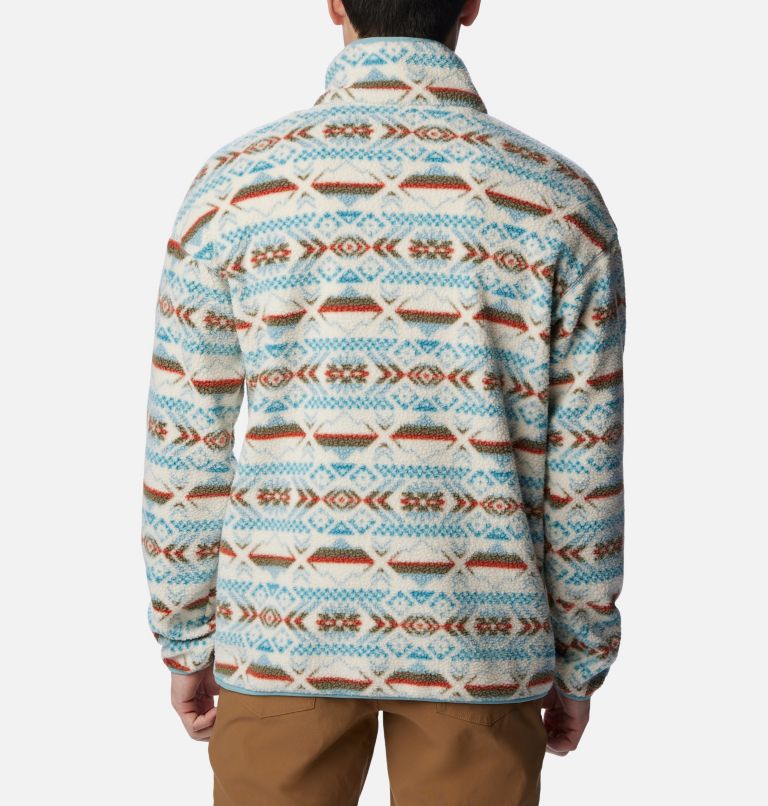 Men's Helvetia Half Snap Fleece, Color: Stone Blue Checkered Peaks Multi, image 2