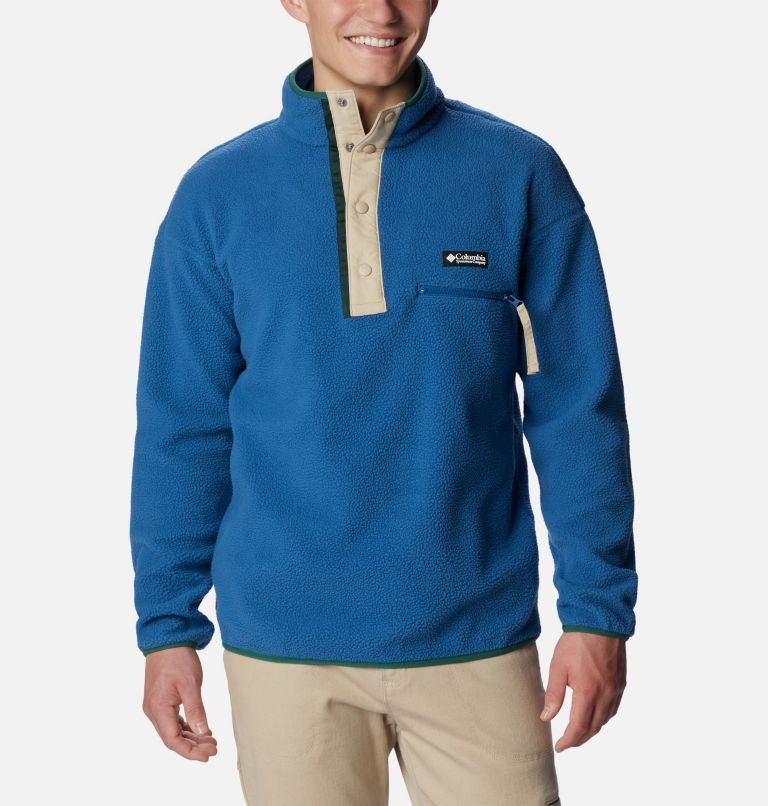 Chandail en polaire avec demi-patte pressionnée Helvetia pour homme, Color: Impulse Blue, image 1