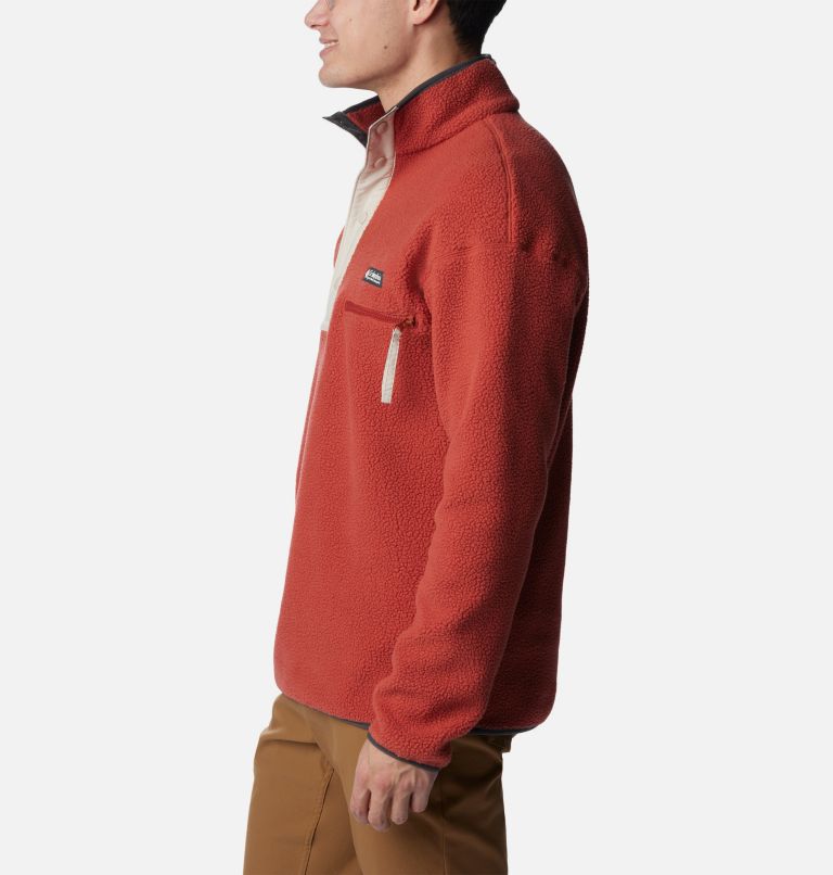Chandail en polaire avec demi-patte pressionnée Helvetia pour homme, Color: Warp Red, image 3