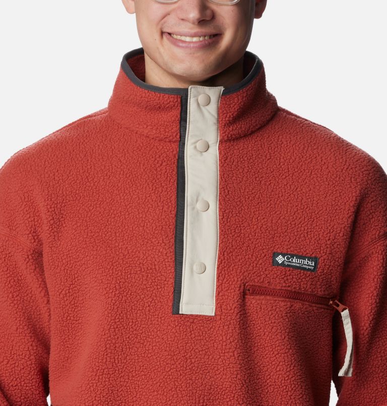 Chandail en polaire avec demi-patte pressionnée Helvetia pour homme, Color: Warp Red, image 4