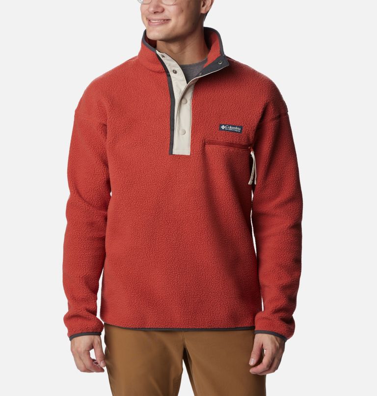 Chandail en polaire avec demi-patte pressionnée Helvetia pour homme, Color: Warp Red, image 1