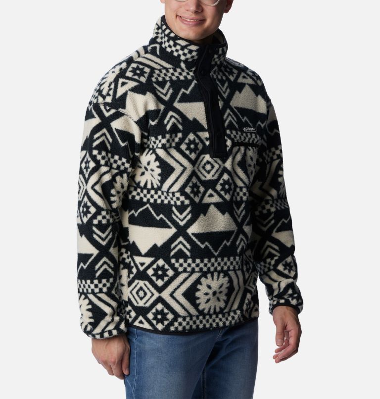 Thumbnail: Men's Helvetia Streetwear Fleece, Color: Black Checkered Peaks Tonal, image 5