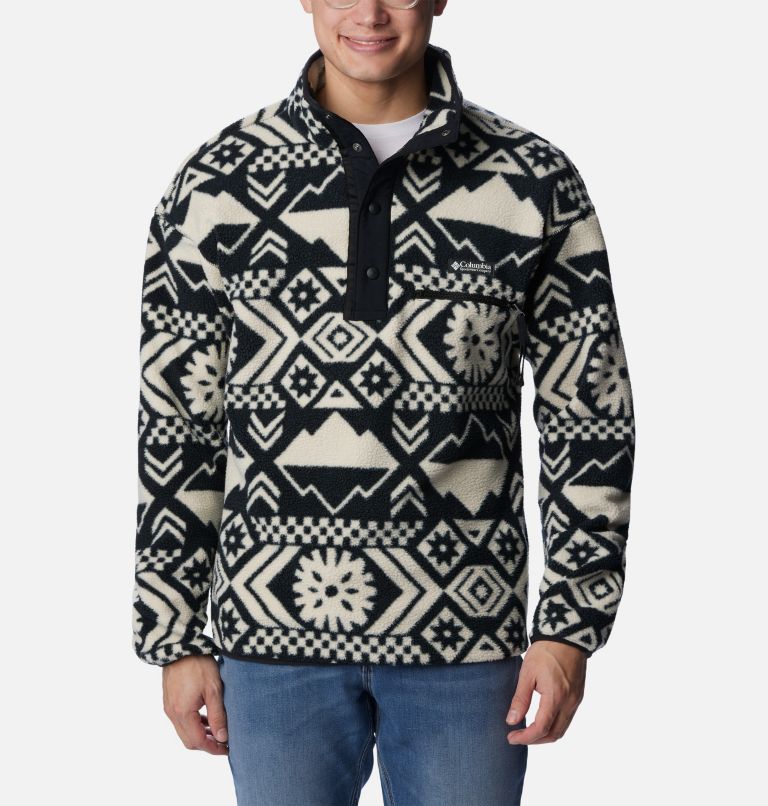 Thumbnail: Men's Helvetia Streetwear Fleece, Color: Black Checkered Peaks Tonal, image 1
