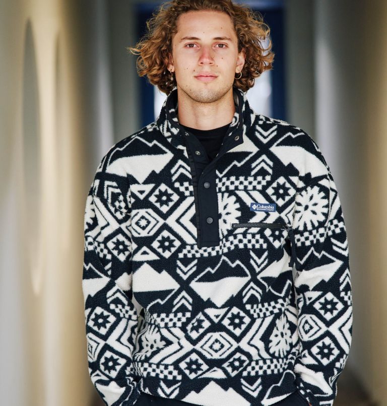 Men's Helvetia Streetwear Fleece, Color: Black Checkered Peaks Tonal, image 7