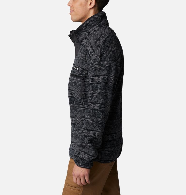Men's Helvetia Half Snap Fleece - Tall, Color: Black 80s Stripe Print, image 3