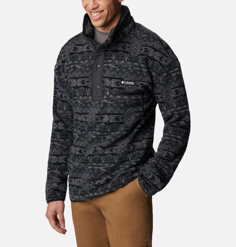 Men's Helvetia Half Snap Fleece - Tall, Color: Black 80s Stripe Print, image 5