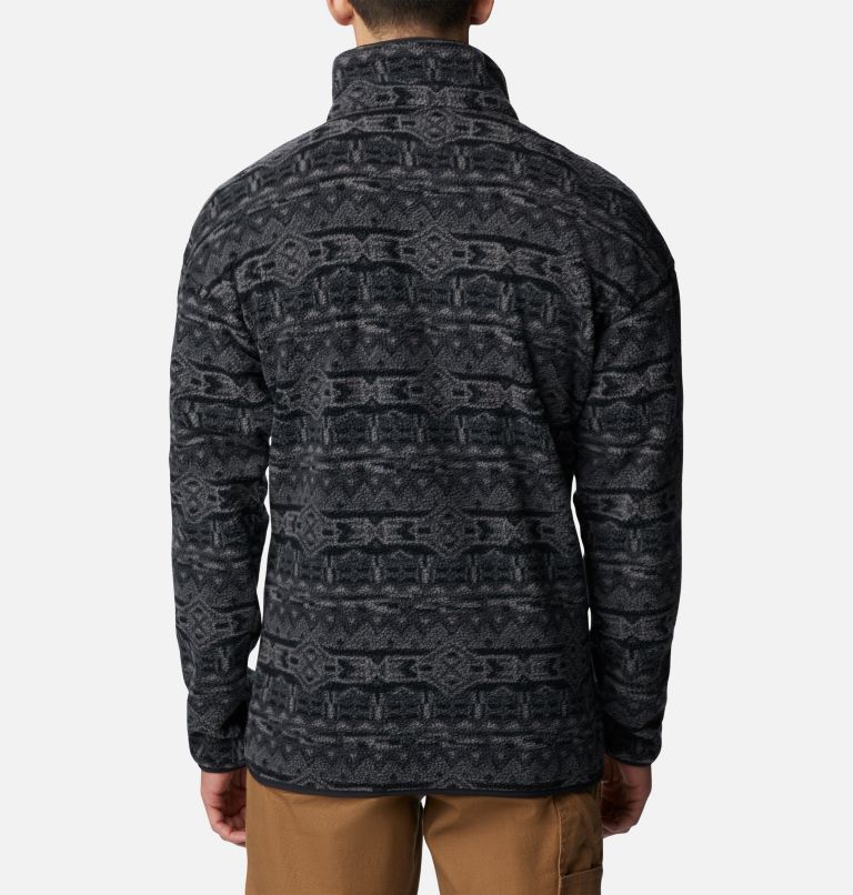 Men's Helvetia Half Snap Fleece - Tall, Color: Black 80s Stripe Print, image 2