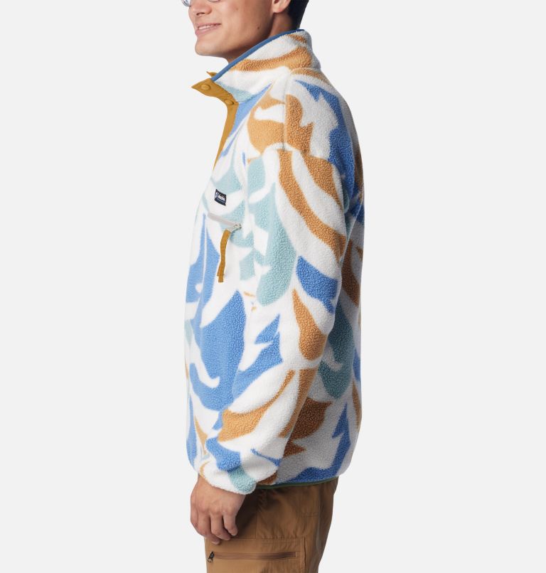 Men's Helvetia Streetwear Fleece, Color: Chalk Floristic, Light Camel, Skyler, image 3
