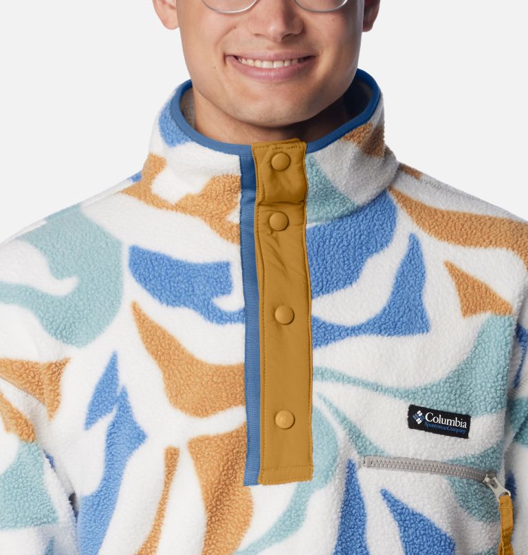 Men's Helvetia Streetwear Fleece, Color: Chalk Floristic, Light Camel, Skyler, image 4