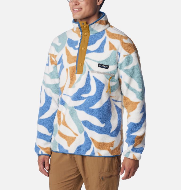 Men's Helvetia Streetwear Fleece, Color: Chalk Floristic, Light Camel, Skyler, image 5