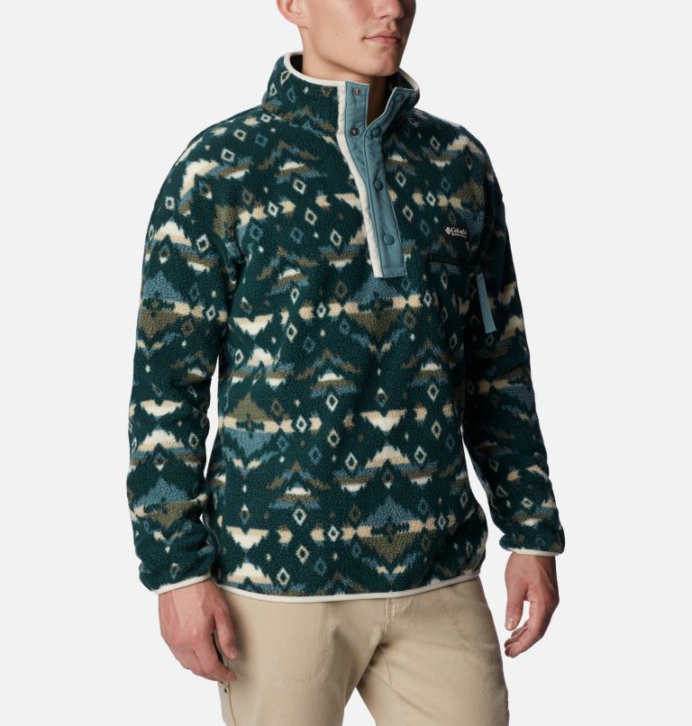 Men's Helvetia Streetwear Fleece, Color: Spruce Rocky Mountain Print, image 5