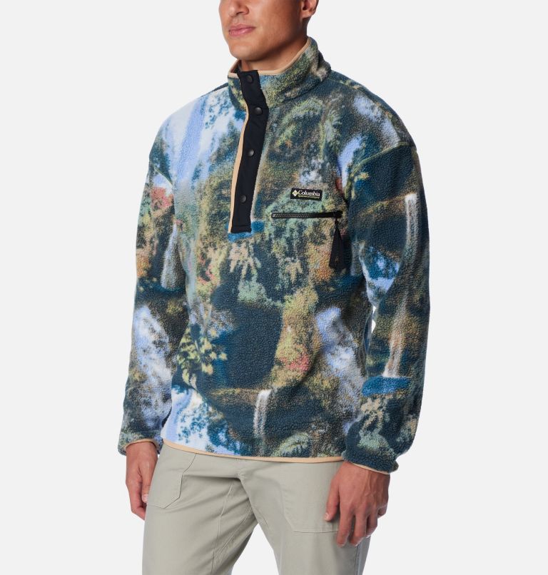 Men's Helvetia Streetwear Fleece, Color: Napa Green Chasing Falls Print, Black, C, image 5
