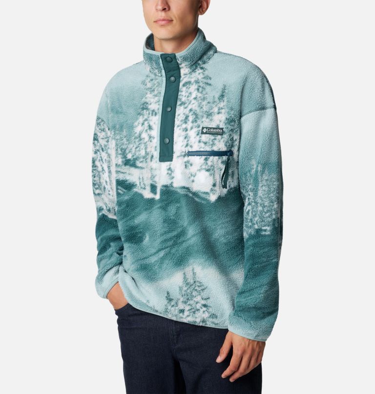 Thumbnail: Men's Helvetia Streetwear Fleece, Color: Night Wave Solar Ski Print, image 5