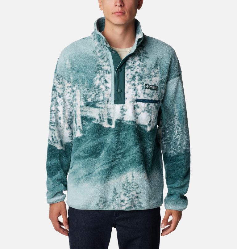 Thumbnail: Men's Helvetia Streetwear Fleece, Color: Night Wave Solar Ski Print, image 1