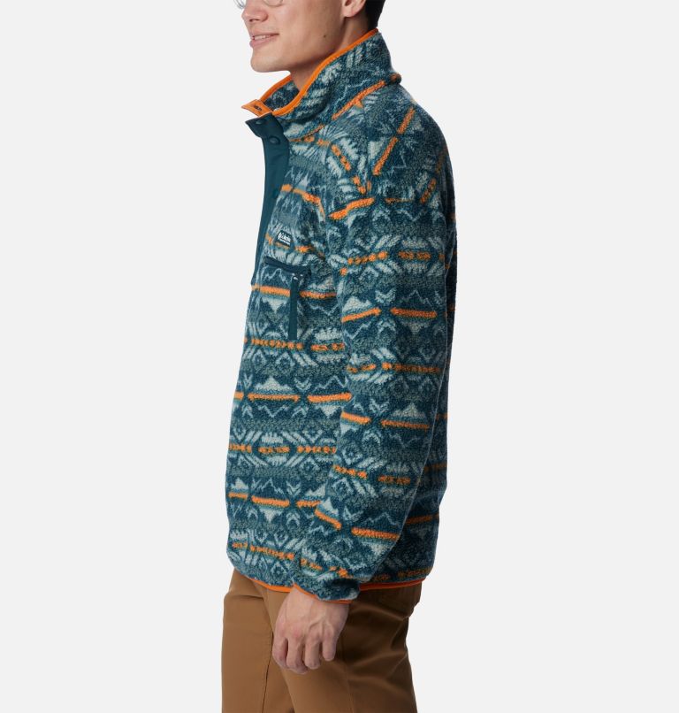 Men's Helvetia Streetwear Fleece, Color: Night Wave Checkered Peaks Multi, image 3