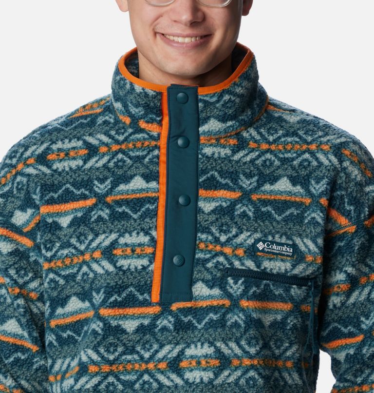 Men's Helvetia Streetwear Fleece, Color: Night Wave Checkered Peaks Multi, image 4
