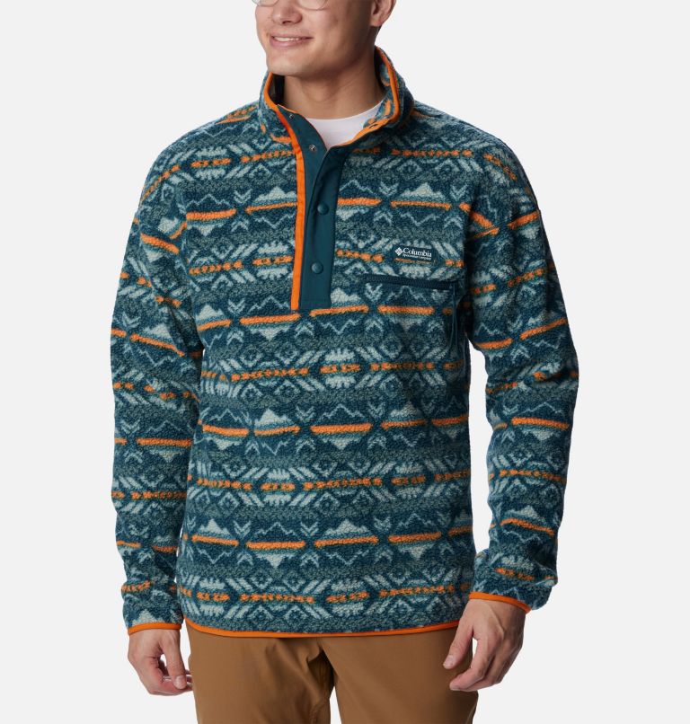 Men's Helvetia Streetwear Fleece, Color: Night Wave Checkered Peaks Multi, image 1