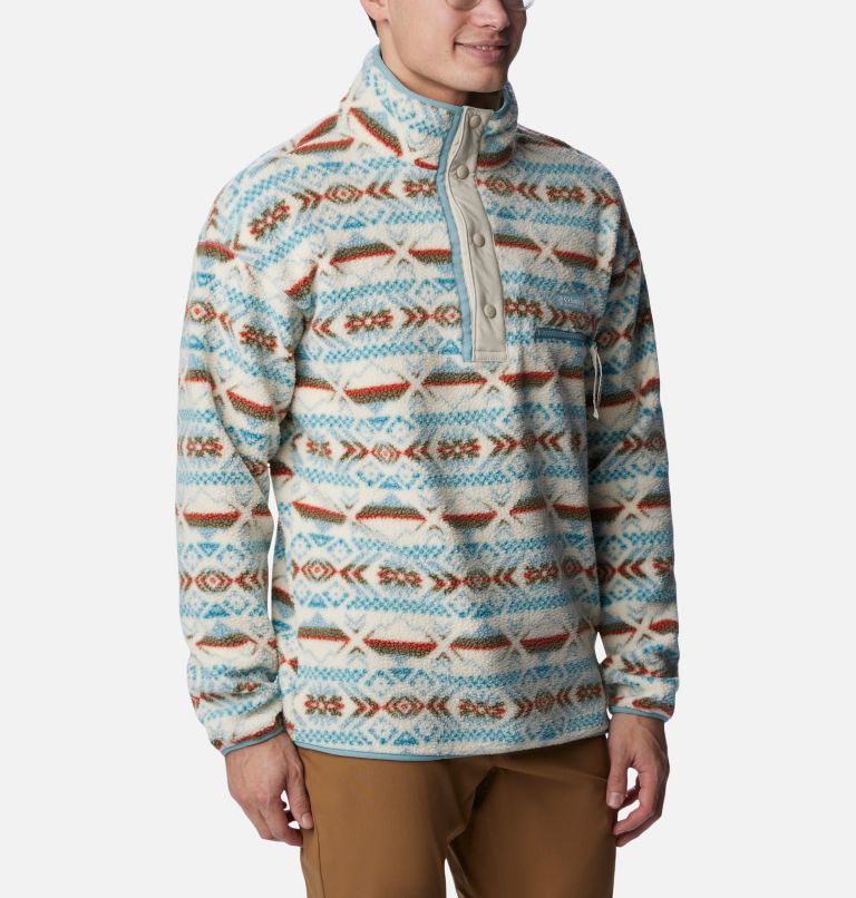 Thumbnail: Men's Helvetia Streetwear Fleece, Color: Stone Blue Checkered Peaks Multi, image 5