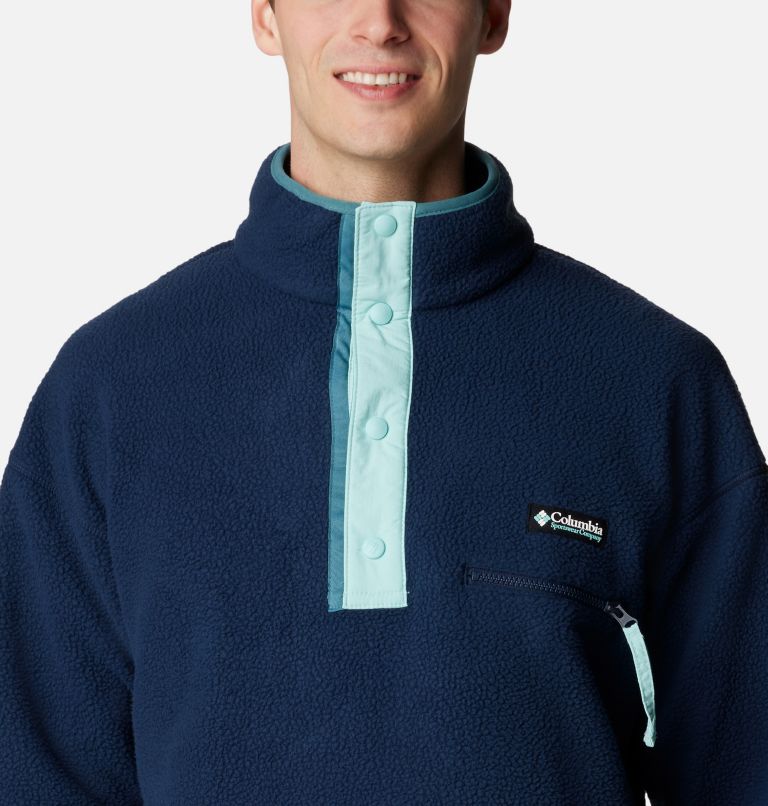 Men's Helvetia Streetwear Fleece, Color: Collegiate Navy, Spray, Cloudburst, image 4