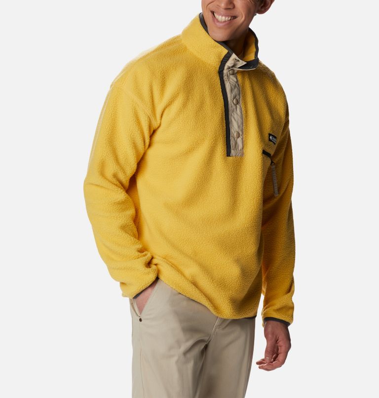 Thumbnail: Men's Helvetia Streetwear Fleece, Color: Golden Nugget, Ancient Fossil, image 5