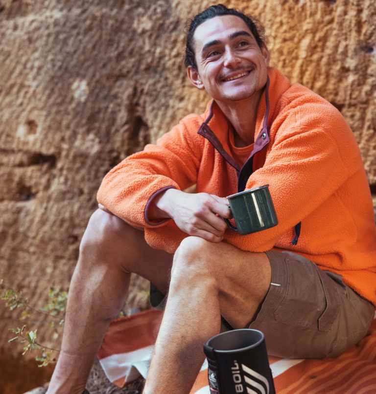 Thumbnail: Men's Helvetia Streetwear Fleece, Color: Desert Orange, image 9