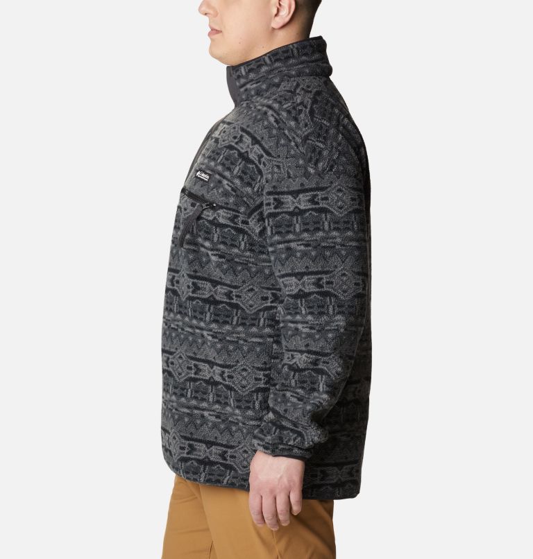 Men's Helvetia Half Snap Fleece - Big, Color: Black 80s Stripe Print, image 3