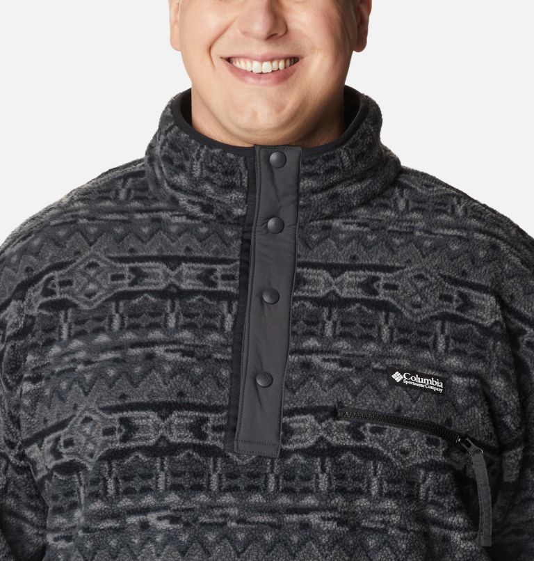 Men's Helvetia Half Snap Fleece - Big, Color: Black 80s Stripe Print, image 4