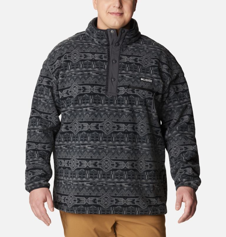 Men's Helvetia Half Snap Fleece - Big, Color: Black 80s Stripe Print, image 5