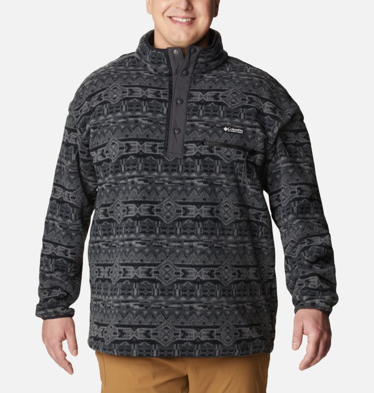 Men's Helvetia Half Snap Fleece - Big, Color: Black 80s Stripe Print, image 1