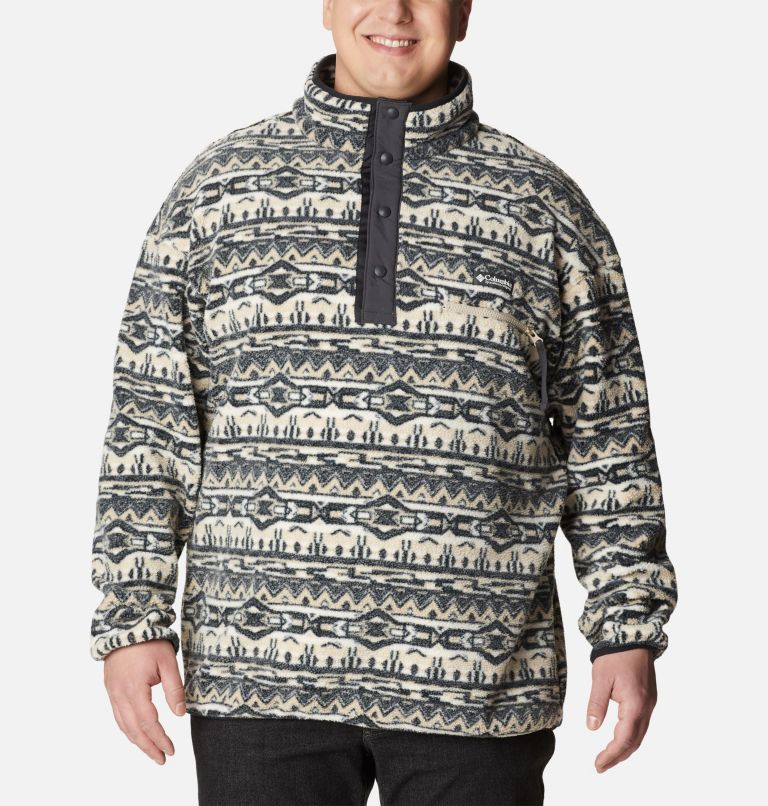 Helvetia Half Snap Fleece | 274 | 1X, Color: Ancient Fossil 80s Stripe Print, image 1