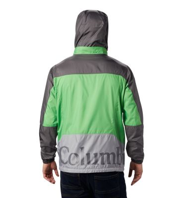 Point Park&trade; Windbreaker&nbsp;da uomo Point Park&trade; Windbreaker | 023 | L, Columbia Grey, City Grey, Green Boa, back