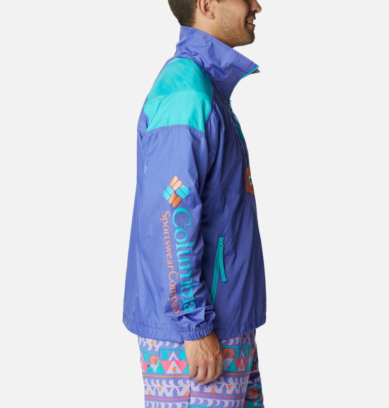 Unisex Riptide Anorak, Color: Purple Lotus, Bright Aqua, Desert Orange, image 3