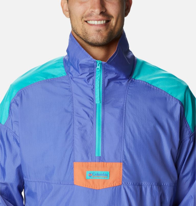 Unisex Riptide Anorak, Color: Purple Lotus, Bright Aqua, Desert Orange, image 4