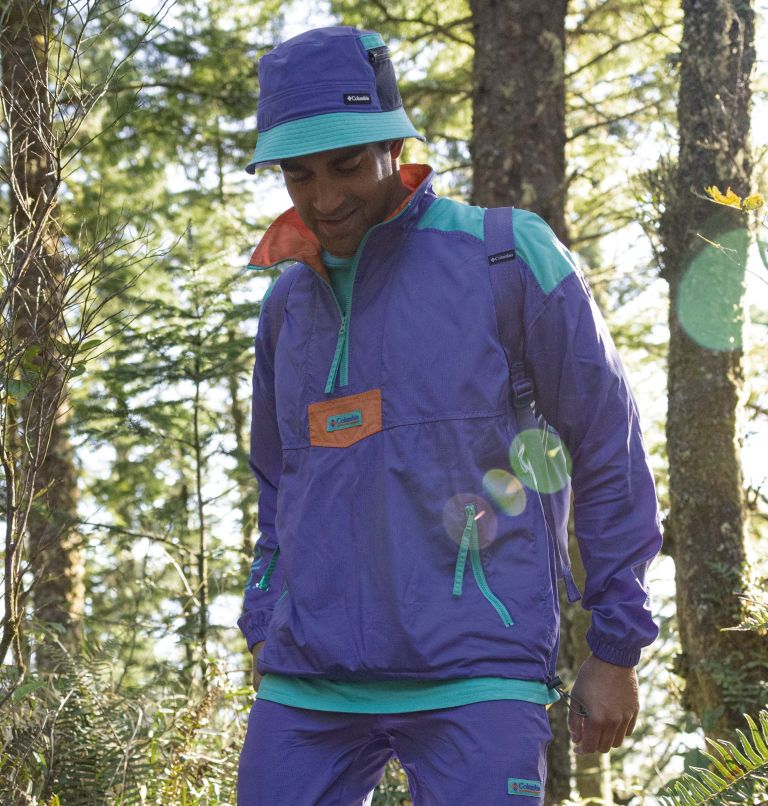 Unisex Riptide Anorak, Color: Purple Lotus, Bright Aqua, Desert Orange, image 7