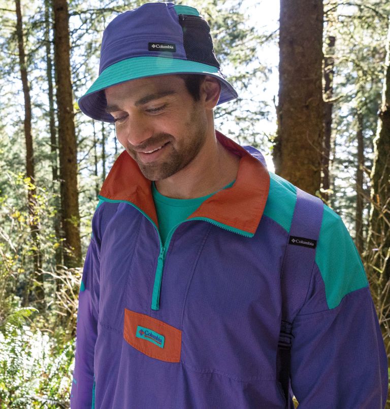 Unisex Riptide Anorak, Color: Purple Lotus, Bright Aqua, Desert Orange, image 8