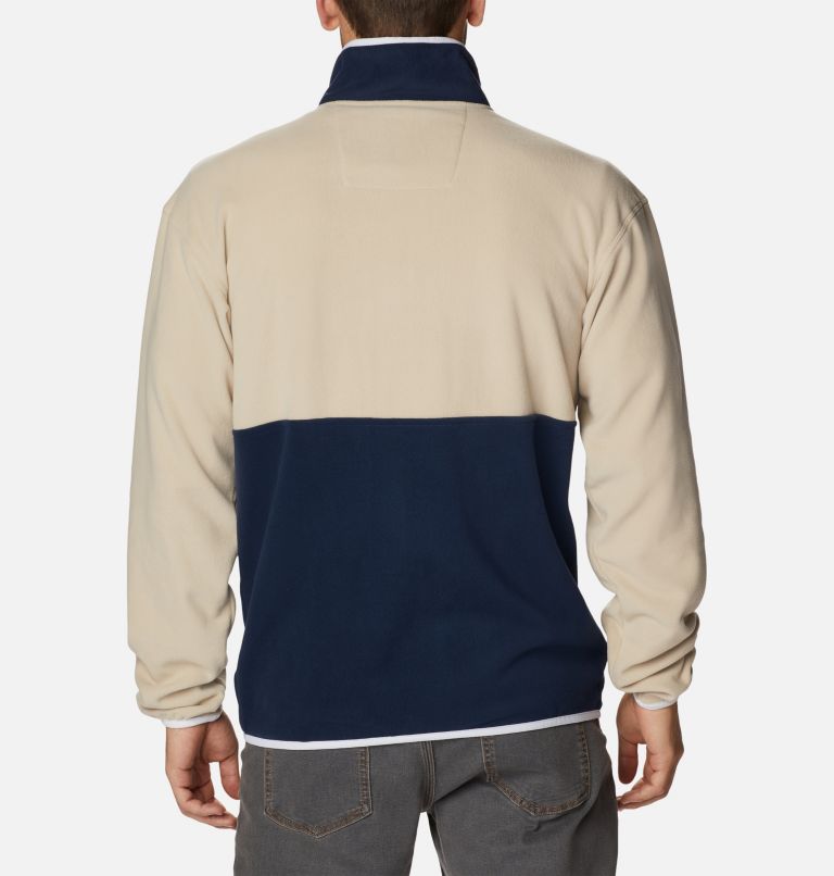 Men's Back Bowl Lightweight Fleece Jacket, Color: Ancient Fossil, Collegiate Navy, White, image 2